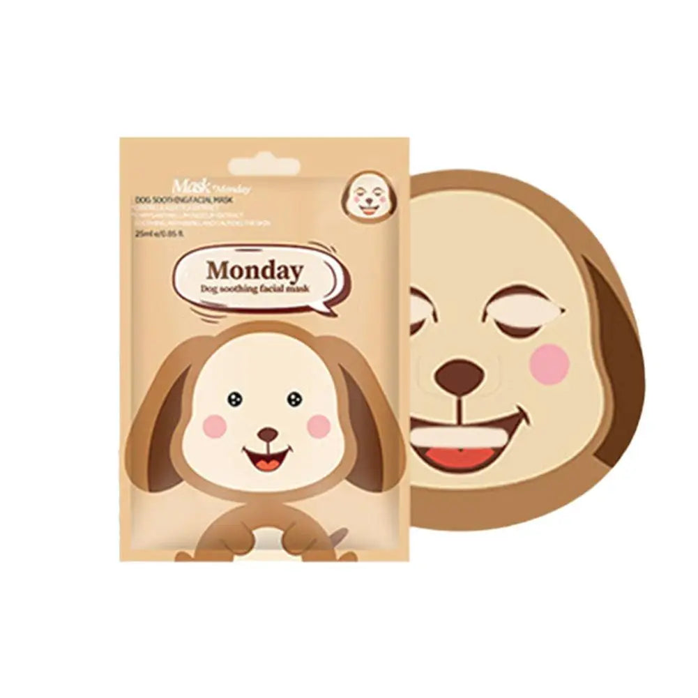 Cartoon Facial Sheet Mask (1pc / 7Pcs)– Dog, Panda & Pig Designs🐼🐶🐷✨
