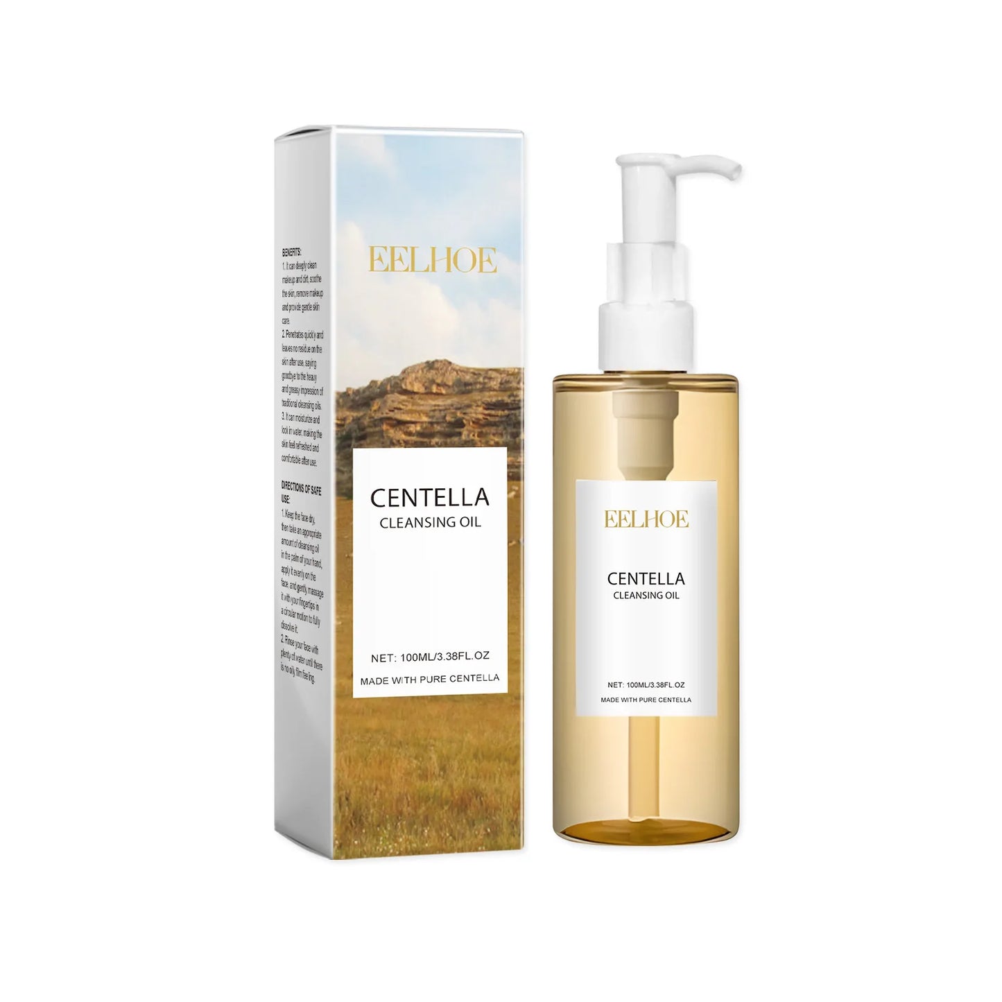 EELHOE Centella Asiatica Cleansing Oil for Sensitive Skin– Gentle Makeup Remover, Barrier Repair & Deep Skin Cleansing