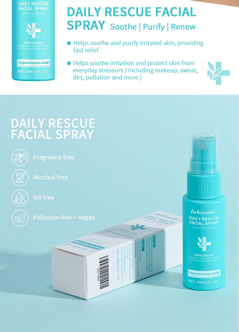 Ph Balancing Facial – Spray – Hypochlorous Acid Soothing Toner✨