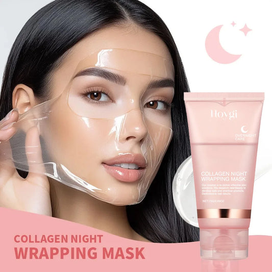 Korean Collagen Overnight Wrapping Mask – Deep Hydrating Peel-Off Night Care Facial Mask Cream✨🌙