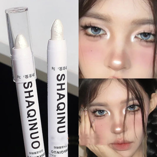 Matte Eyeshadow & – White Eyeliner Stick – Shimmer Silver Highlighter Pen✨