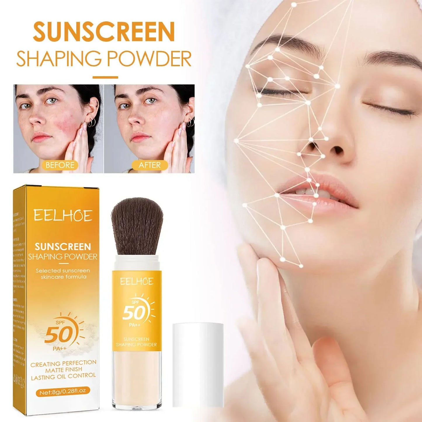 Mineral Sunscreen Setting Powder Spf 50 – Oil-Control Matte Finish✨