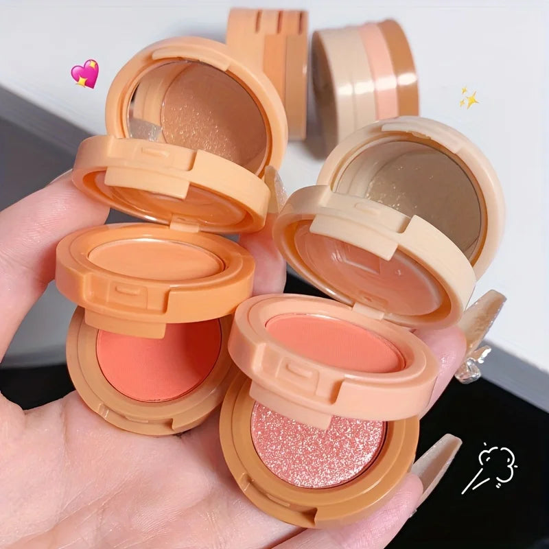3-In-1 Makeup Palette – – Blush, Contour & Highlighter With Matte Pearlescent Shimmer✨