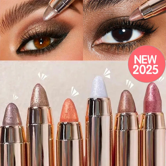 6-Color Dual-Ended Luxury – Eyeshadow Stick Set – Waterproof Long-Lasting Matte & Glitter ✨