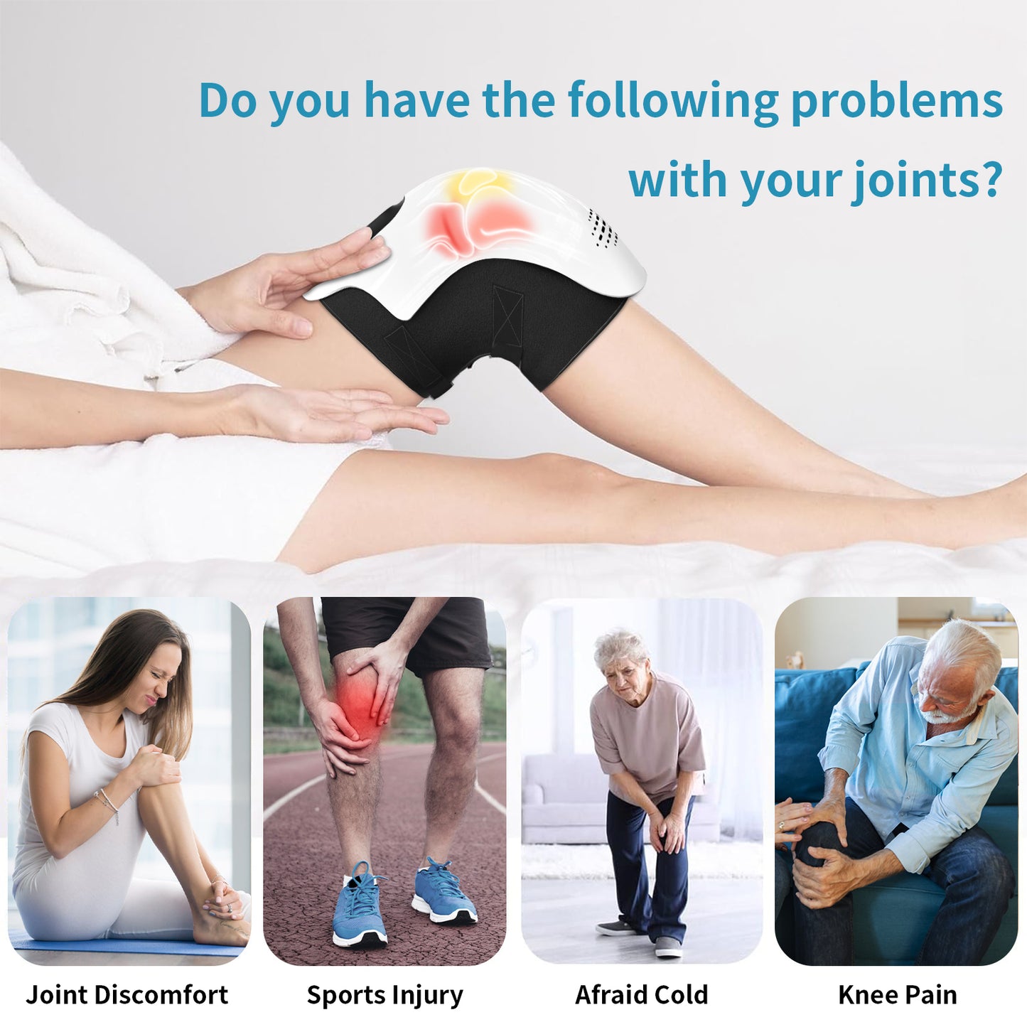 Electric Heated Knee – Massager – Rechargeable Pain Relief, Infrared & Vibration Therapy✨